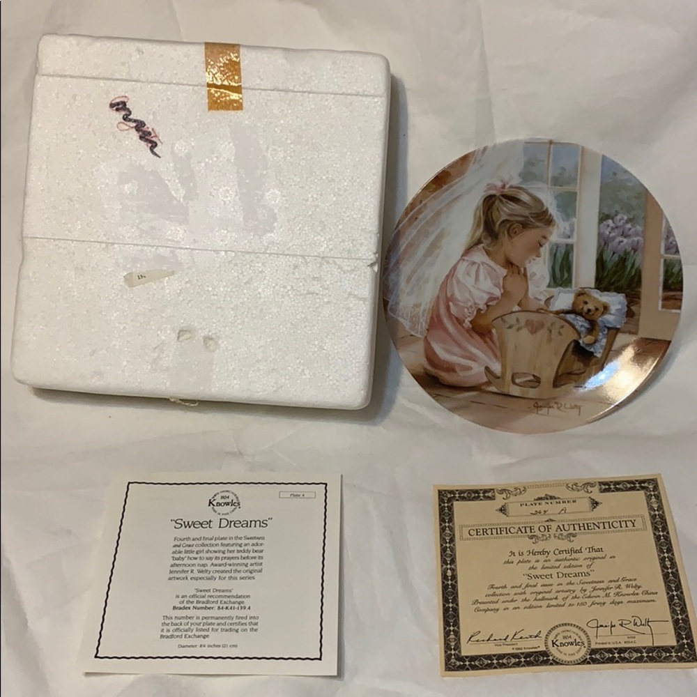 PLATE #4 Knowles Sweet Dreams Sweetness And Grace Collector Plate - Picture 8 of 8